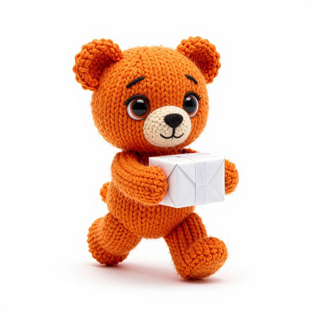 Мишка с посылкой