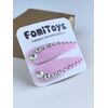 Розовая заколка для волос со стразами 5 см ручной работы FomiToys