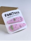 Розовая заколка для волос со стразами 5 см ручной работы FomiToys