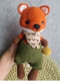 Мягкая игрушка лисенок вязаный / игрушка ручной работы, Вариации товаров: 2, Основной цвет: Оранжевый