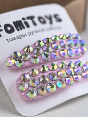 Розовая заколка со стразами 5 см ручной работы | FomiToys | Набор 2 шт | Детские и взрослые аксессуары, Вариации товаров: 8, изображение 4