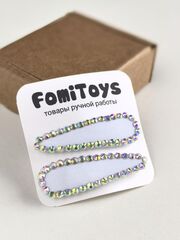 Белая заколка со стразами 5 см ручной работы | FomiToys | Набор 2 шт | Детские и взрослые аксессуары, Вариации товаров: 5, изображение 4