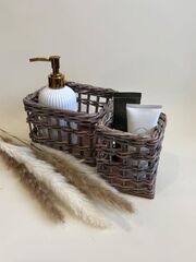 Плетеная ажурная корзина для хранения и декора набор 2 шт, изображение 3