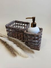 Плетеная ажурная корзина для хранения и декора набор 2 шт, изображение 4