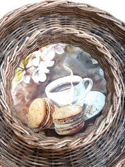 Поднос "Шоколад" плетеный из бумажной лозы, изображение 5