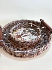 Поднос "Шоколад" плетеный из бумажной лозы, изображение 2