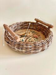 Поднос "Весна" плетеный из бумажной лозы, изображение 2