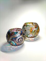 Подсвечник с ручной витражной росписью, изображение 2