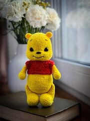 Вязаный мишка из микровелюра (18 см), изображение 2