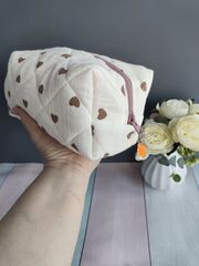 Косметичка муслин Кофейные сердечки, изображение 6