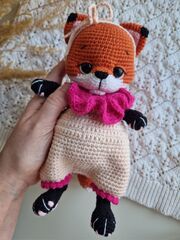 Мягкая игрушка лисенок вязаный / игрушка ручной работы, изображение 2