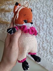 Мягкая игрушка лисенок вязаный / игрушка ручной работы, изображение 3