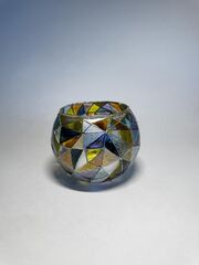 Подсвечник с ручной витражной росписью. 9 см., изображение 5