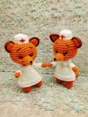 Вязаная игрушка сувенир лисичка, изображение 2