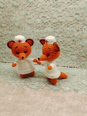 Вязаная игрушка сувенир лисичка, изображение 5