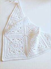 Косынка вязаная белая из хлопка, изображение 2
