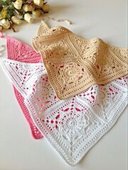 Косынка вязаная белая из хлопка, изображение 5