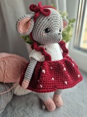мягкая игрушка мышка ручной работы / мягкая игрушка вязаная, изображение 2