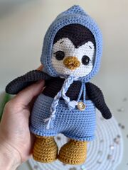 Мягкая игрушка ручной работы пингвин вязаный, изображение 2