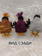 Ворона Игрушка вязаная Брелок Сувенир Брошь, изображение 4