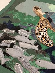 Царица морская: панно, картина текстильная 90х60 см, интерьерный декор в морском стиле для спальни, гостиной или детской, изображение 6