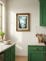 Авторская картина "Утки на коряге", ручная работа, чернила, линер, 30х21 см, Вариации товаров: 1, Основной цвет: Бирюзовый, изображение 3