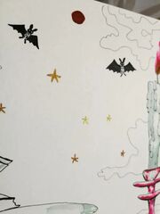 Картина "Уроки для мышей", ручная работа, чернила с блеском, линер, бумага, 30х21 см, изображение 6