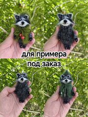 Енот Енотик Игрушка вязаная Брелок Сувенир, изображение 3