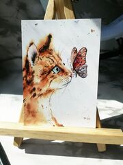 Арт-коллекция открыток "Кошачьи истории" 4 штуки, 10х15 см, иллюстрации от художника, Вариации товаров: 8, Основной цвет: Коричневый, Размер: 8, изображение 5