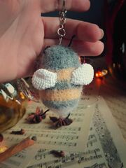 Брелок Шмель вязаный, игрушка, обвес, 5-6 см, ручная работа, сувенир, изображение 4
