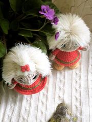 Вязаная игрушка Домовенок, вязаная игрушка Домовушка, игрушка домовой, изображение 4