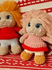 Вязаная игрушка Домовенок, вязаная игрушка Домовушка, игрушка домовой, изображение 5