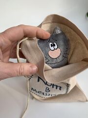 Кот в мешке, плюшевый сувенир, серый, Основной цвет: Серый, изображение 2