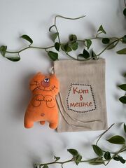 Кот в мешке, плюшевый сувенир, Основной цвет: Оранжевый, изображение 3