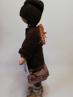 Кукла интерьерная Мастер ручная работа натуральные материалы береста, изображение 4