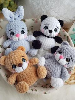 Мастер-класс «Мишка, Зайчик, Котик» из серии МК Крошки-Горошки, вязание крючком автор Chirka_toys, изображение 2