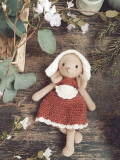 Мастер класс зайка Эмма, вязаный кролик, амигуруми зайка в платье, схема вязания крючком, изображение 4