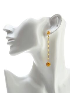 Серьги длинные с янтарем и цирконами Солнце Балтики, изображение 2