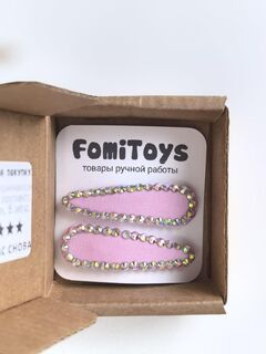 Розовая заколка со стразами 5 см ручной работы | FomiToys | Набор 2 шт | Детские и взрослые аксессуары, Вариации товаров: 7, изображение 2