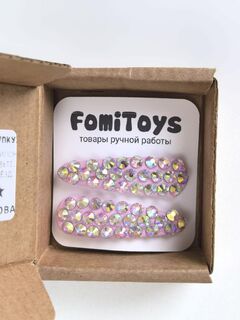 Розовая заколка со стразами 5 см ручной работы | FomiToys | Набор 2 шт | Детские и взрослые аксессуары, Вариации товаров: 8, изображение 4