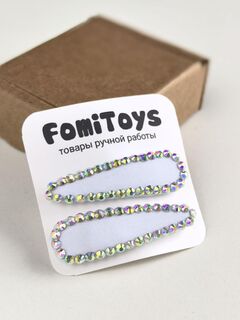 Белая заколка со стразами 5 см ручной работы | FomiToys | Набор 2 шт | Детские и взрослые аксессуары, Вариации товаров: 5