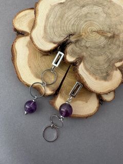 Серьги с аметистом