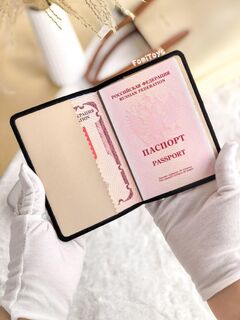 Кожаная обложка на паспорт женская / мужская (экокожа) с машинной вышивкой FomiToys. Сфинкс. Ручная работа, Вариации товаров: 2, изображение 6