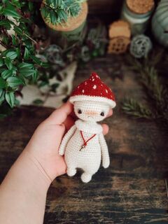Мастер-класс лесной дух Мухомор,вязаный гриб амигуруми схема