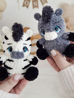 Мастер-класс "Мини Зебра, Буйвол, Ослик" из серии Крошки-Горошки, вязание крючком автор Chirka_toys, изображение 5