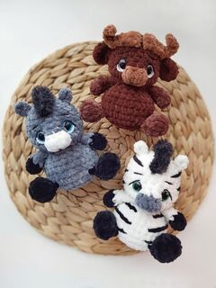 Мастер-класс "Мини Зебра, Буйвол, Ослик" из серии Крошки-Горошки, вязание крючком автор Chirka_toys, изображение 4