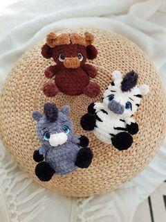 Мастер-класс "Мини Зебра, Буйвол, Ослик" из серии Крошки-Горошки, вязание крючком автор Chirka_toys, изображение 2