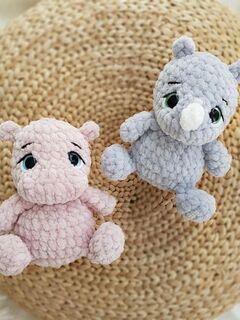 Мастер-класс «Бегемотик и Носорожек» из серии МК Крошки-Горошки, вязание крючком автор Chirka_toys, изображение 4