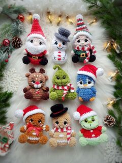 Набор из 6 МК "Новогодний-2" серия Крошки-Горошки, вязание крючком автор Chirka_toys