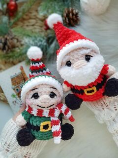 Мастер-класс «Санта и Гномик» из серии МК Крошки-Горошки, вязание крючком автор Chirka_toys